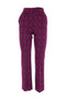 Pantalone a sigaretta vino in tessuto tecnico stretch con fantasia geometrica