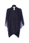 Cardigan a poncho nero in misto lana