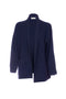 Cardigan blu in viscosa stretch e angora