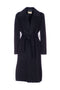 Cappotto lungo nero in panno con cintura