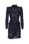 Short black sequined “ATLEAS” dress with knot on the side