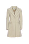 Sand single-breasted regular coat with peak lapels