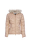 Giacca imbottita regular biscotto con cappuccio e fascia sui fianchi
