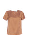 Regular camel satin top