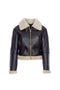 Regular chocolate aviator jacket with faux fur