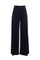 Pantalone ampio a vita alta nero in tessuto stretch