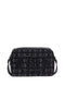 Borsa a tracolla nero jacquard con logo