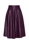 Aubergine skirt in coated fabric