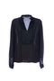 Black georgette blouse with jewel detail