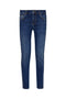 Jeans skinny bottom up in denim di cotone stretch con strass