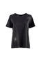 T-shirt “Daje” nera in cotone con logo e strass