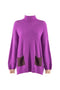Maglia a collo alto “Miby” lavanda in mohair