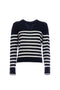 “Mochu” sweater with black and white stripes in wool and cashmere