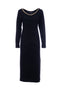 Black “Tuareg” knitted dress with back neckline and chain