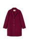 Cappotto viola in panno double misto lana