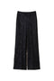 Pantaloni wide leg nero in pizzo macramè