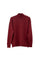 Burgundy turtleneck sweater with decorative buttons