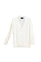 Cream angora and wool cardigan with V-neck