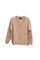 Cardigan beige melange in angora e lana con scollo a V