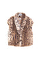 Animal Print Faux Fur Vest