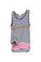 Striped modal tank top with gathered elastic