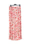 Pantalone palazzo rosa con stampa tropicale