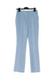 Stretch light blue flare trousers with ironed crease