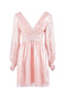 Abito corto “ALICIA” rosa cipria in chiffon laminato