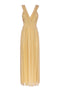 Robe longue « AUROR » dorée en jersey lurex