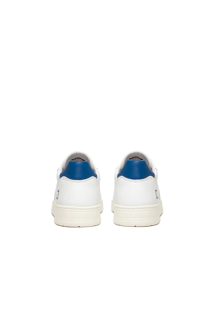 DATE Sneaker COURT CALF WHITE-BLUETTE - Mancinelli 1954
