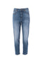 Jeans cropped in denim con lavaggio medio stone wash