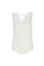 Top senza maniche crema in raso con scollo sciallato