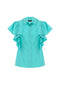 Turquoise regular shirt in poplin