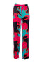 Pantalon palazzo évasé à motif multicolore