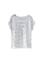 T-shirt argento in full paillettes