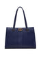 Sac cabas bleu foncé effet foulonné avec logo