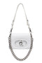 Small white LaPuffy bag with removable shoulder strap