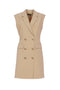 Abito corto robe-manteau beige