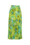 Jupe longue plissée imprimé all-over citron vert