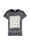 T-shirt noir avec imprimé bandana sur le devant