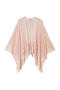 Pink lurex shrug poncho with fringed bottom