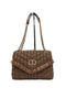Borsa a tracolla 'Dreamy' marrone in rafia jacquard