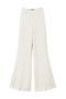 Pantaloni flare beige parchment in misto lino