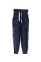 Regular fit blue jogger pants in fleece with lace on the sides