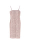 Abito senza maniche slim rosa in pizzo