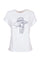 T-shirt loose bianca in jersey di cotone con strass