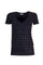 T-shirt slim nera in jersey di cotone stretch