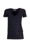 T-shirt slim nera in jersey di cotone stretch