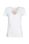 T-shirt slim bianca in jersey di cotone stretch