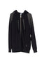 Felpa regular lunga nera con strass sulle spalle